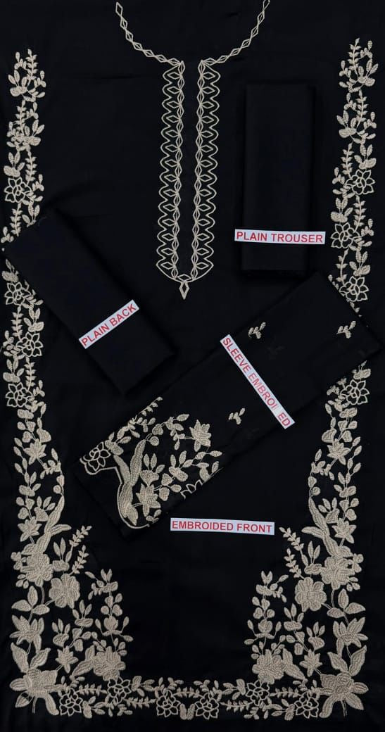 AZURE BLACK COLOR EMB 2PCS