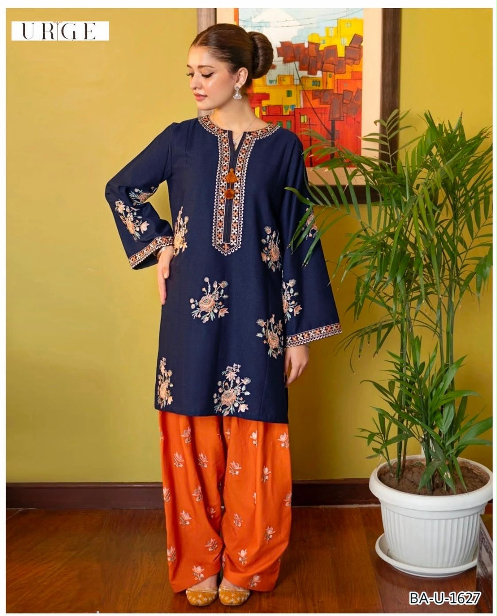 URGE BLUE COLOR EMB 2PCS