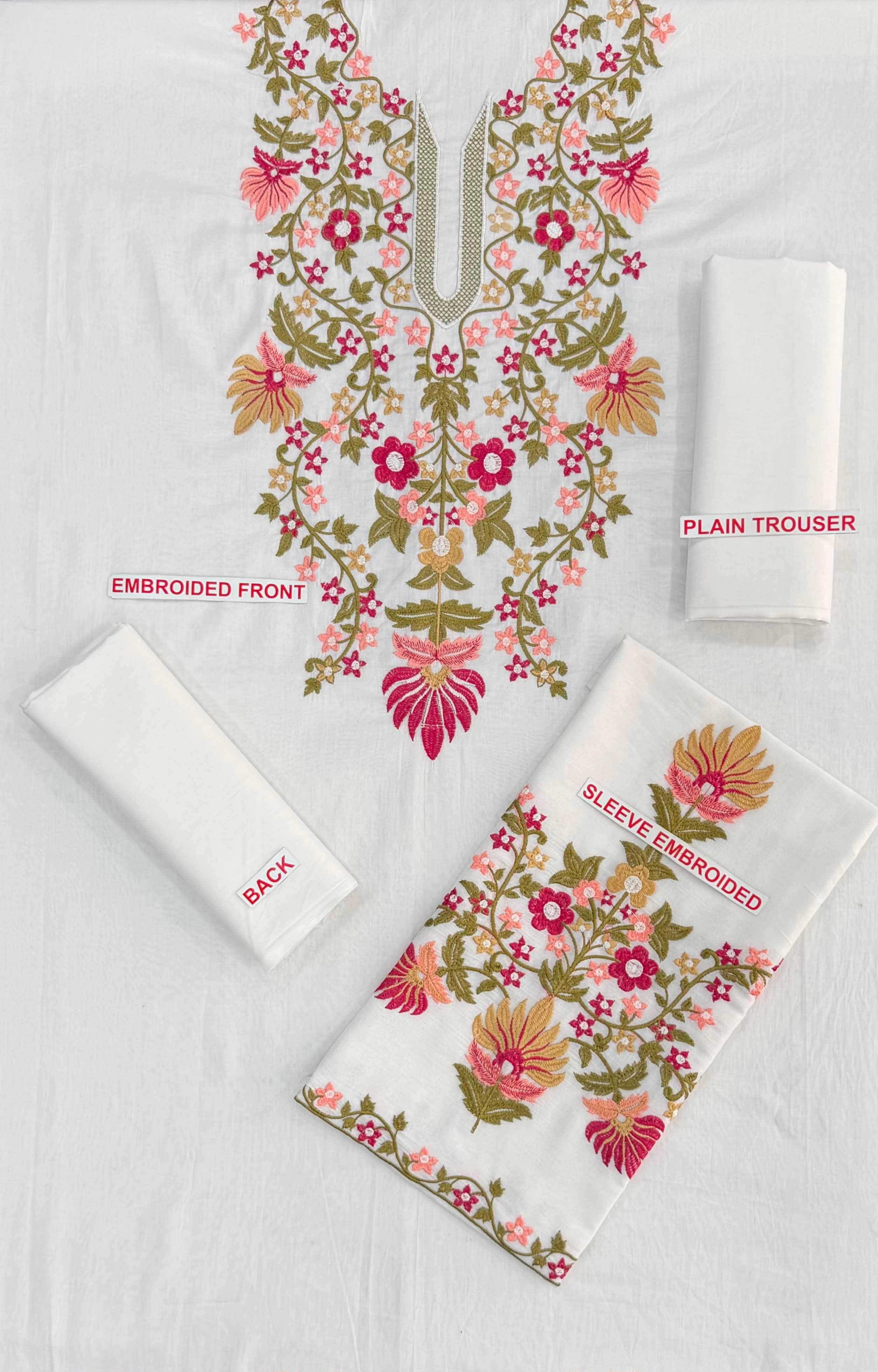 LAAM WHITE COLOR EMB 2PCS