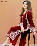 AZURE RED EMB 2PCS
