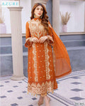AZURE ORANGE COLOR EMB 3PCS