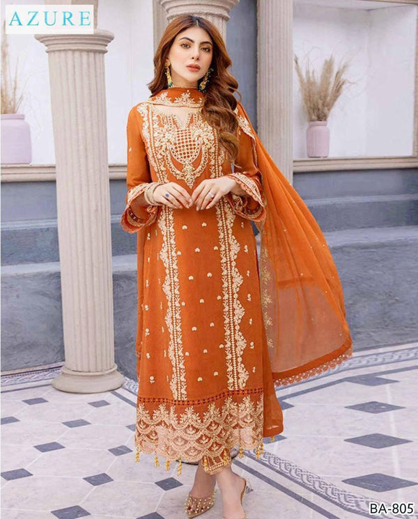 AZURE ORANGE COLOR EMB 3PCS