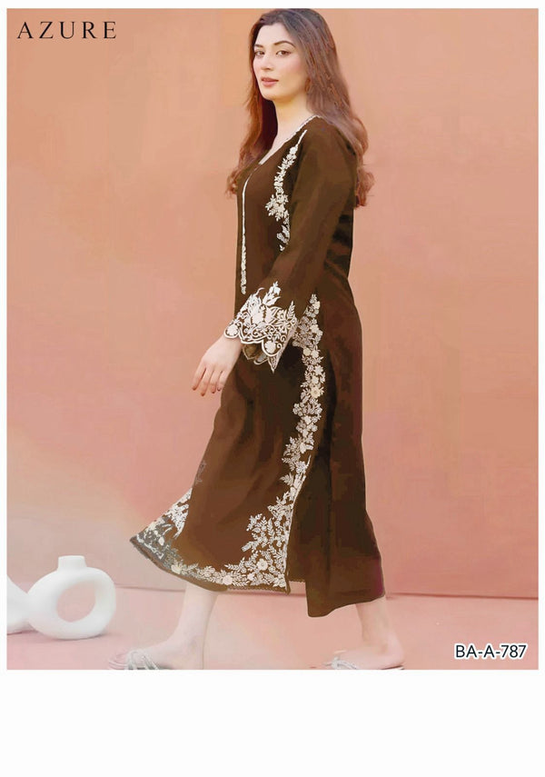 AZURE BROWN COLOR EMB 2PCS