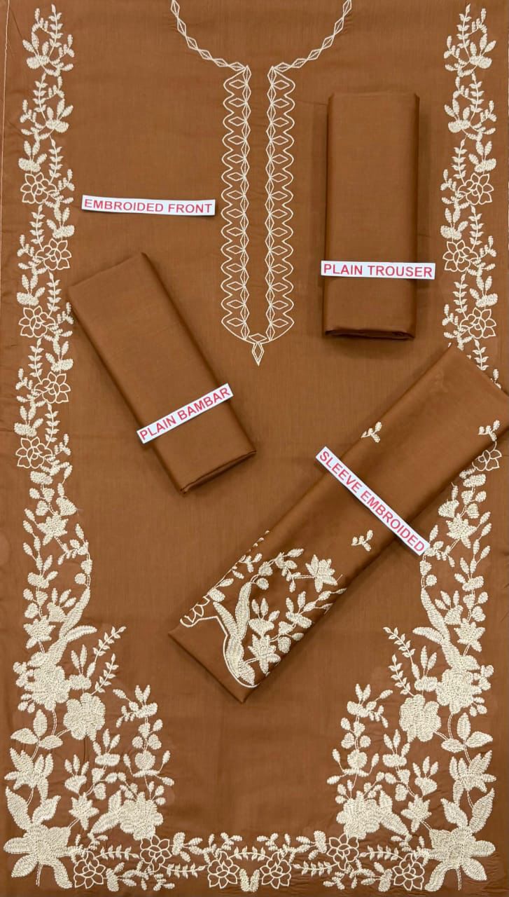 AZURE BROWN COLOR EMB 2PCS