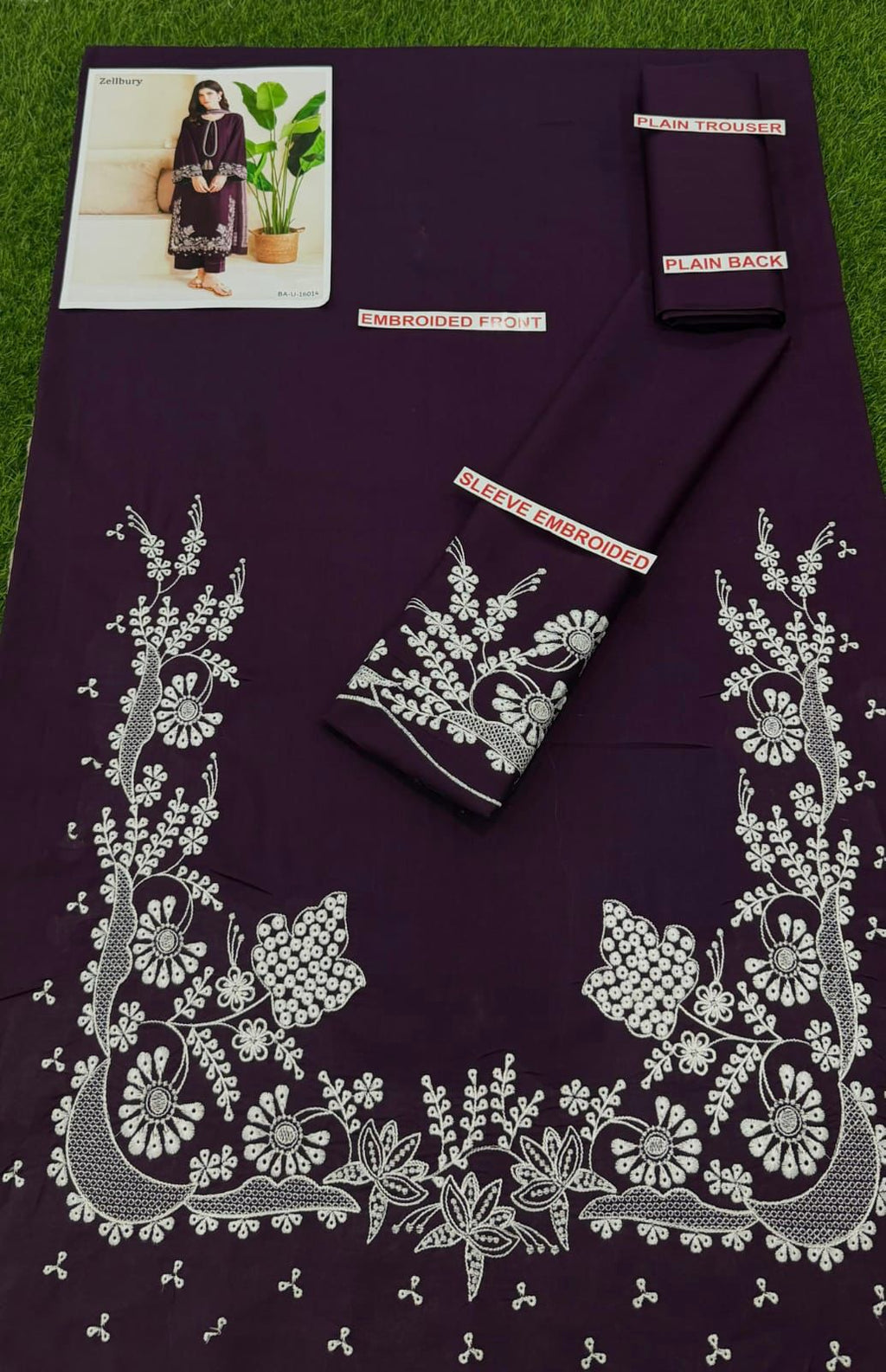 ZELLBURY PURPEL COLOR EMB 2PCS