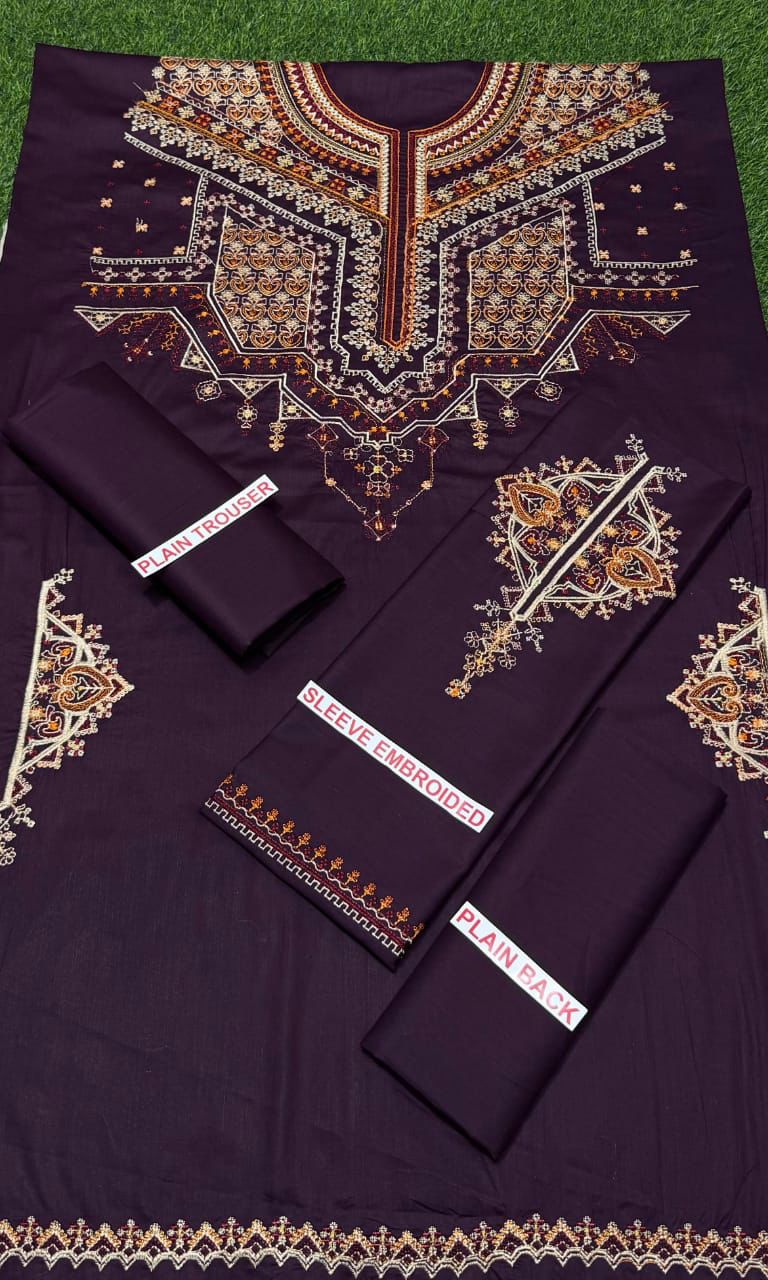 ZARA SHAHJAHAN PURPEL COLOR EMB 2PCS