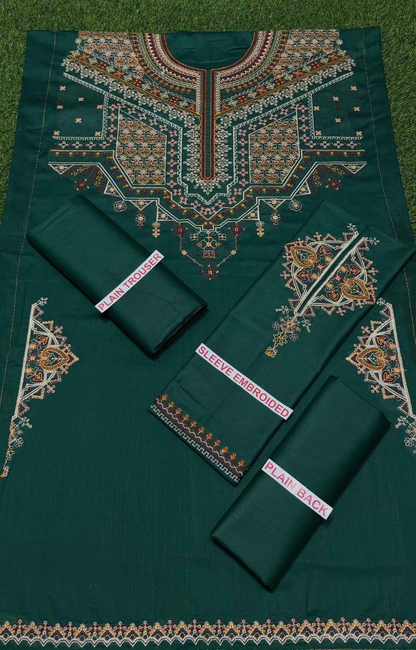 ZARA SHAHJAHAN GREEN COLOR EMB 2PCS