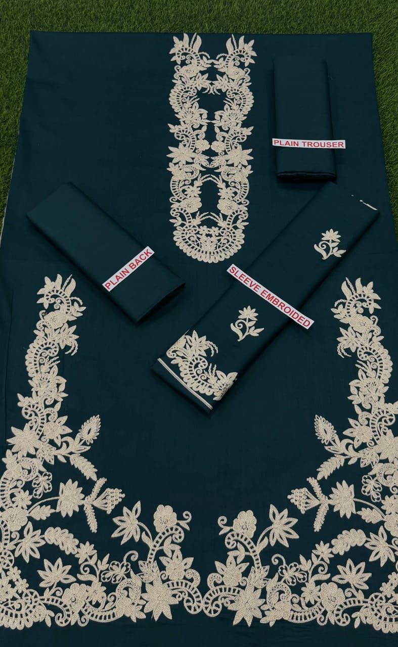 BATIK GREEN COLOR EMB 2PCS
