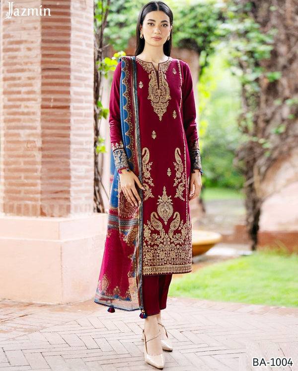 JAZMIN RED COLOR EMB 2PCS