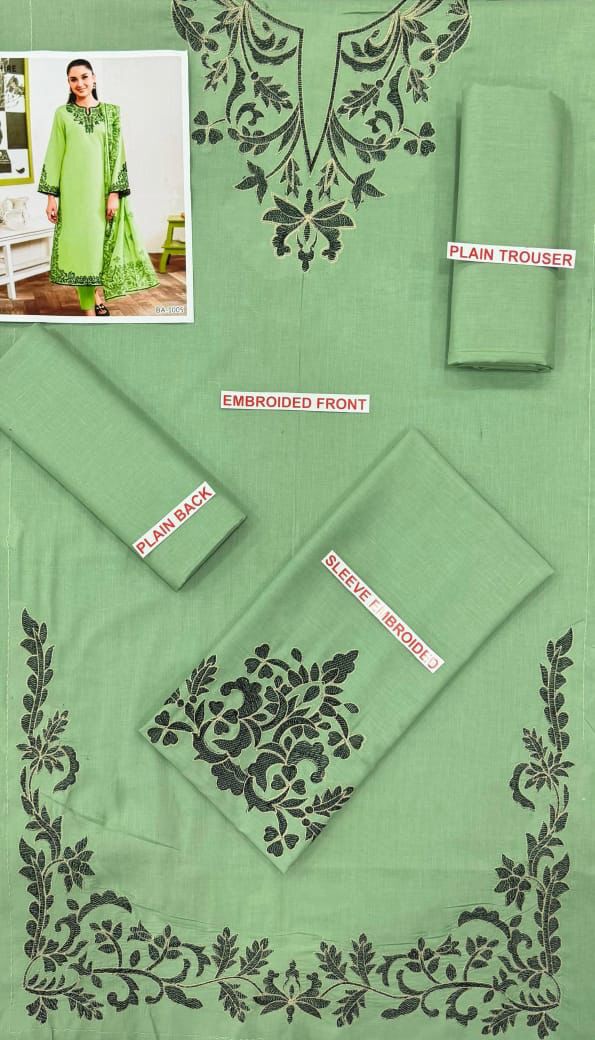 SAPPHIRE C GREEN COLOR EMB 2PCS