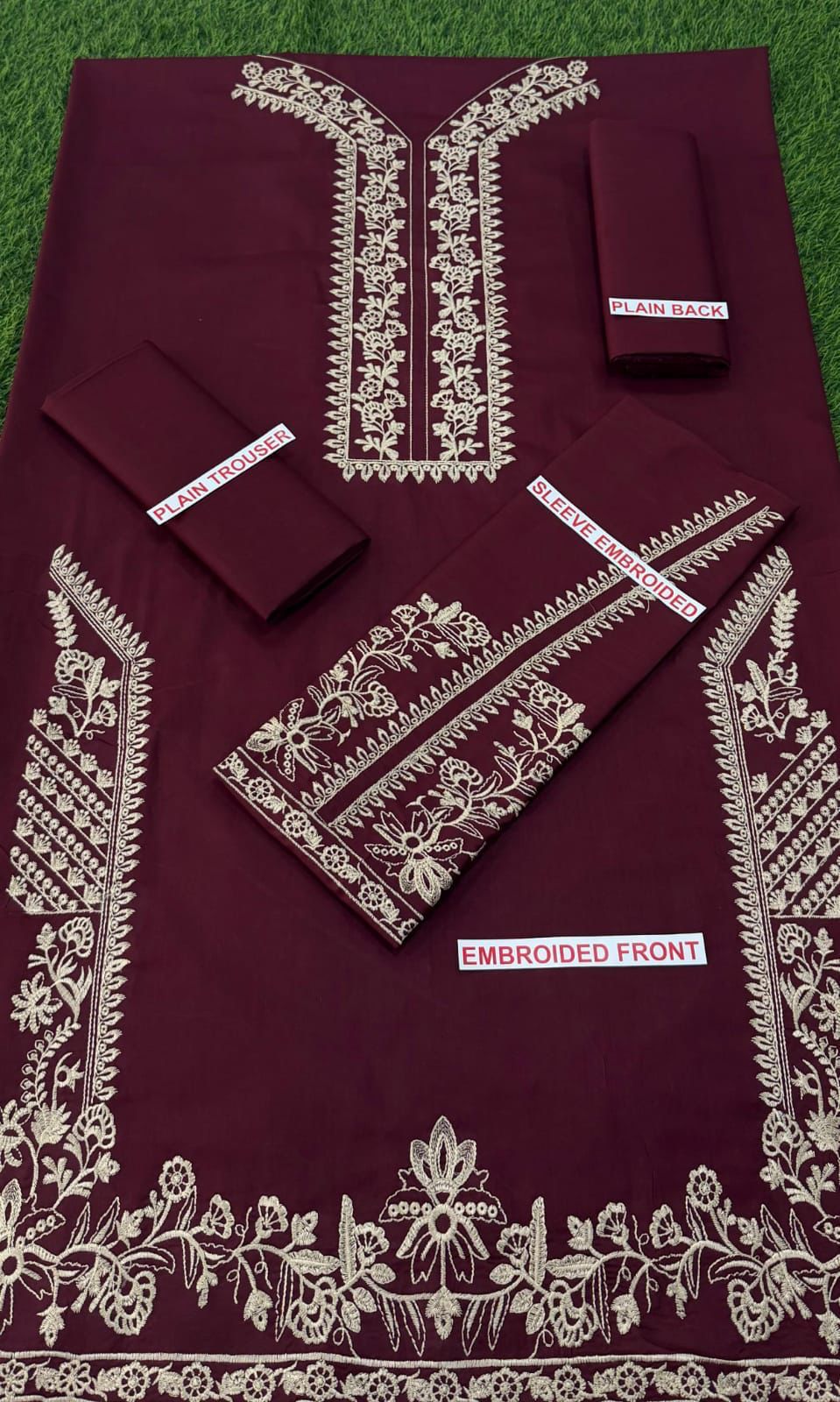 SAPPHIRE RED COLOR EMB 2PCS