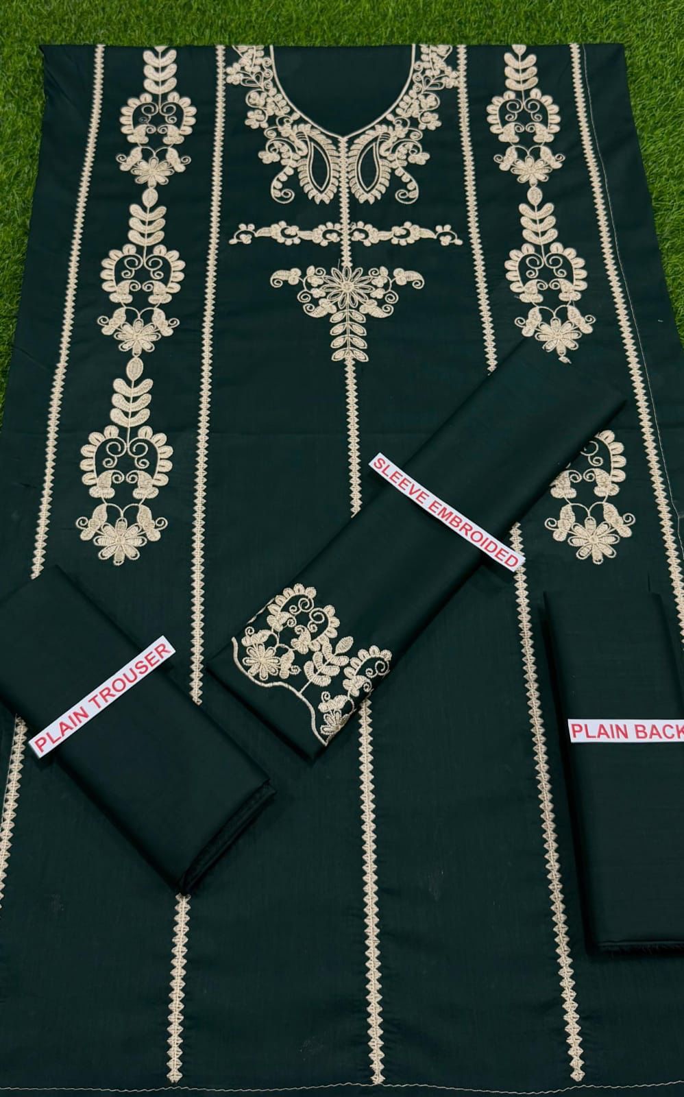 BATIK GREEN COLOR EMB 2PCS