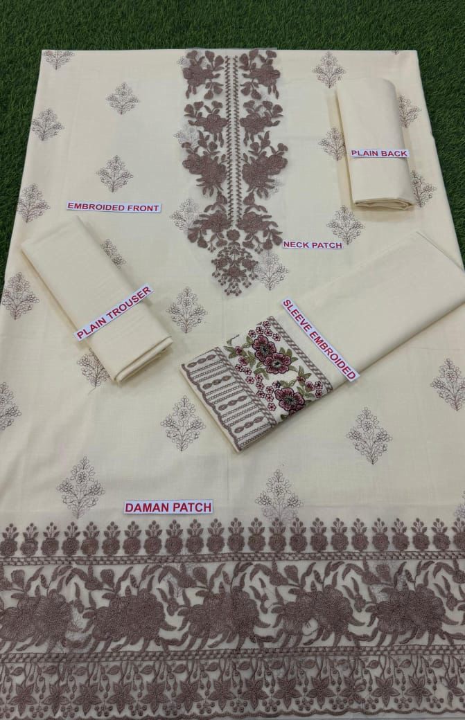 ZAINAB CHOTTANI WHITE COLOR EMB 2PCS