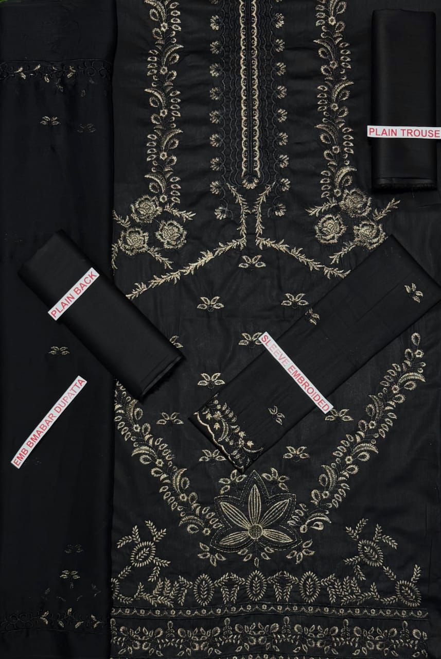 MARIA.B 3PC BLACK COLOR TILA EMB WORK