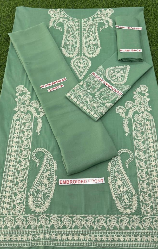SEE GAREEN COLOR EMB 3PC