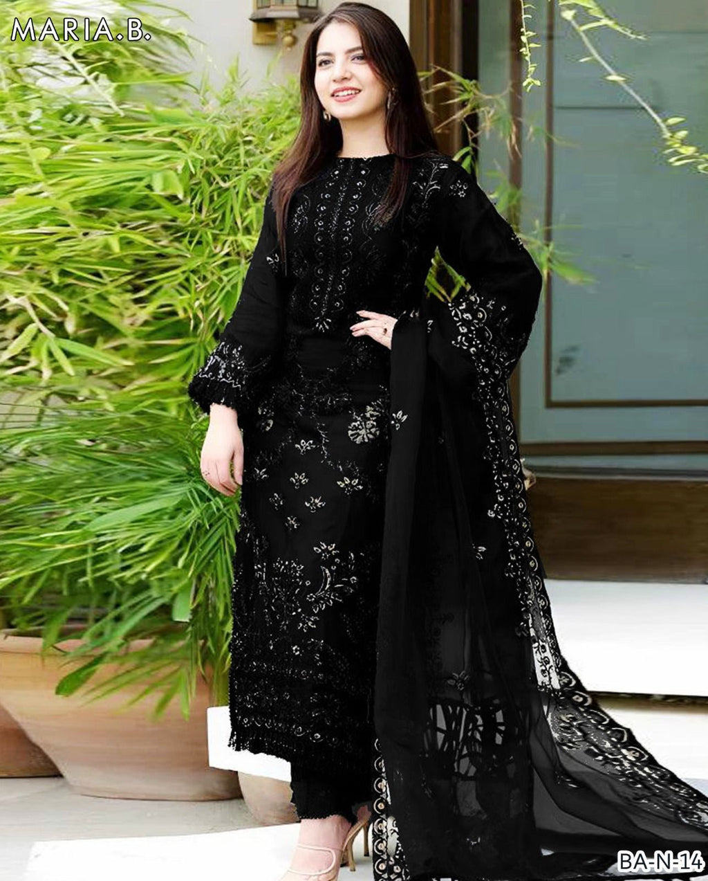 MARIA.B EMB BLACK COLOR THREAD WORK