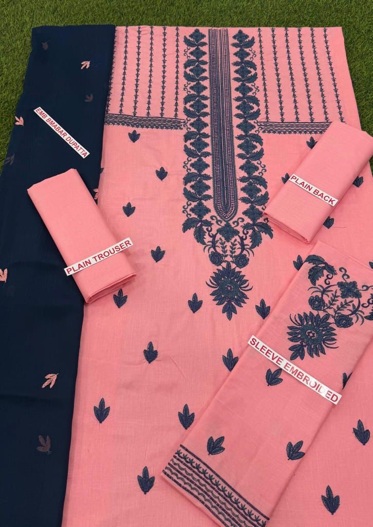 ASIM JOFA BABY PINK COLOR EMB 3PC