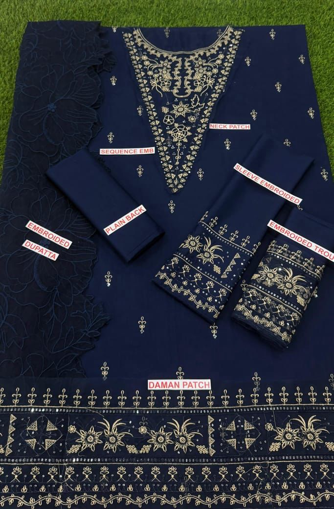 ALYYAS HANIA AMIR BLUE COLOR 3PC