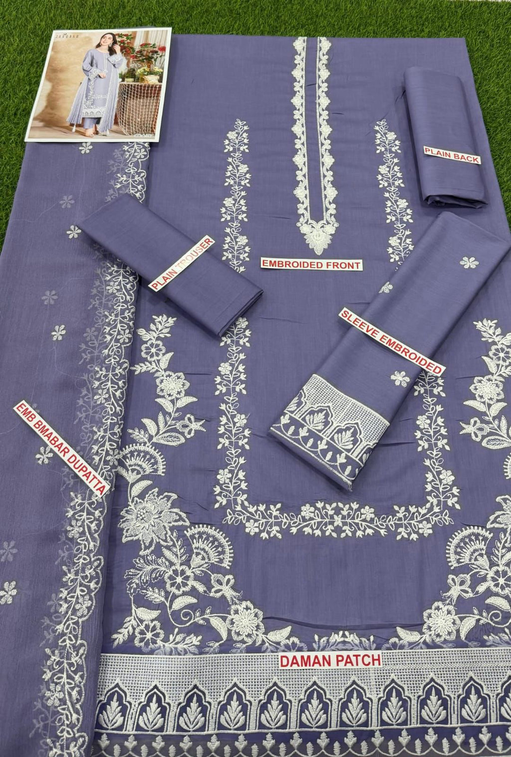 ZARQASH LIGHT PURPLE EMB 3PC