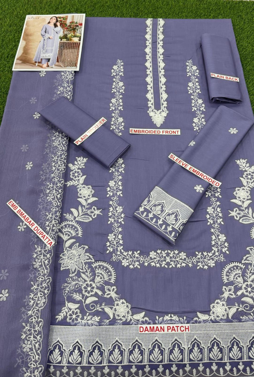 ZARQASH LIGHT PURPLE EMB 3PC