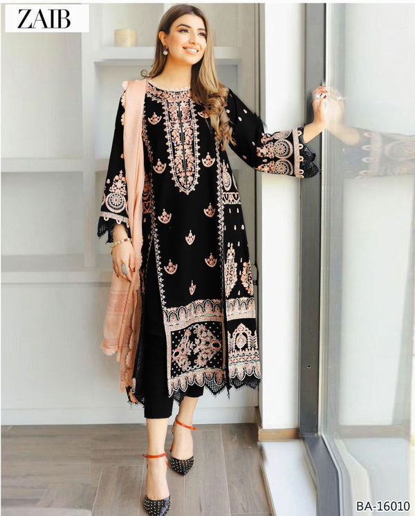 ZAIB BLACK COLOR EMB 3PCS