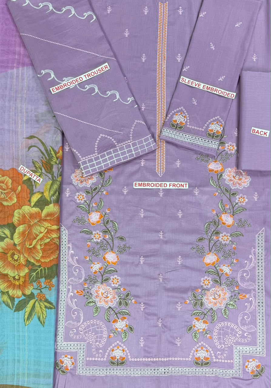 ZARA SHAHJHAN EMBROIDERY 3PCS