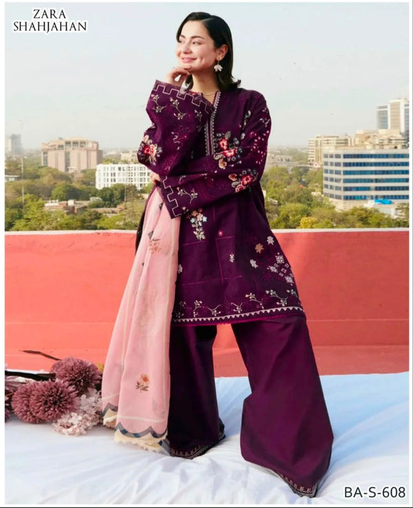 ZARA SHAHJHAN EMBROIDERY 3PCS