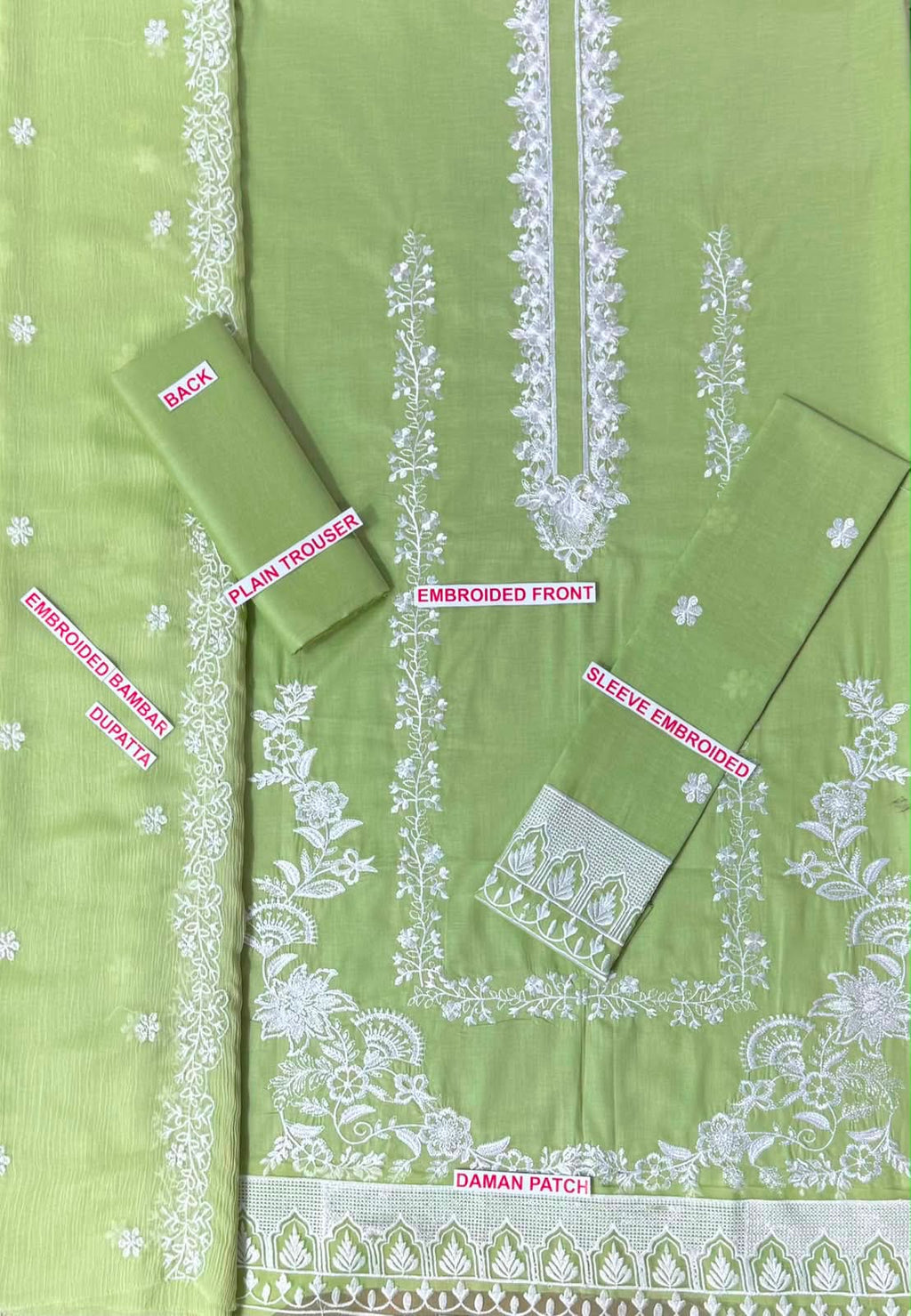 ZARQASH PARROT COLOR EMBROIDERY 3PCS