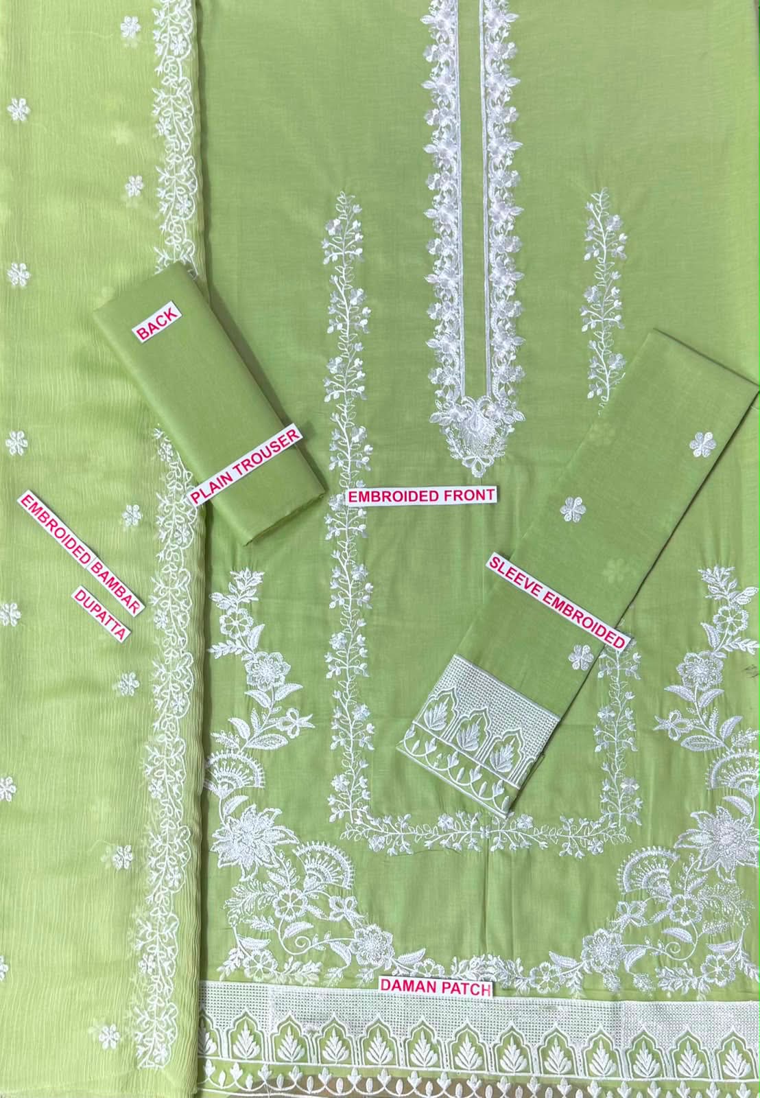 ZARQASH PARROT COLOR EMBROIDERY 3PCS