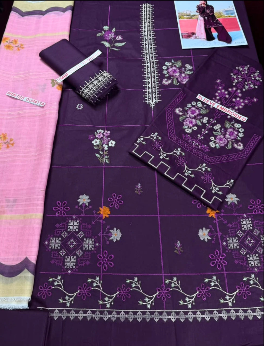ZARA SHAHJHAN EMBROIDERY 3PCS