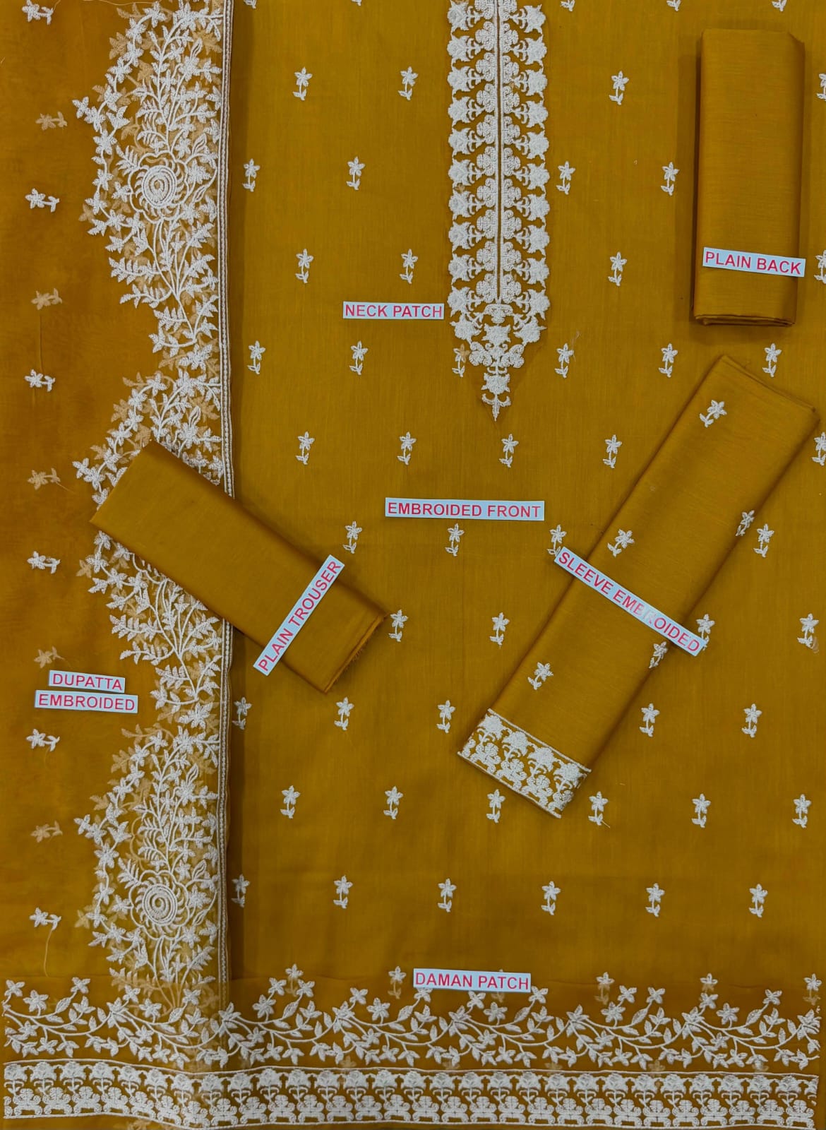 CROSS STITCH MUSTARD COLOR EMB 3PCS
