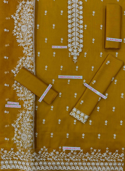 CROSS STITCH MUSTARD COLOR EMB 3PCS