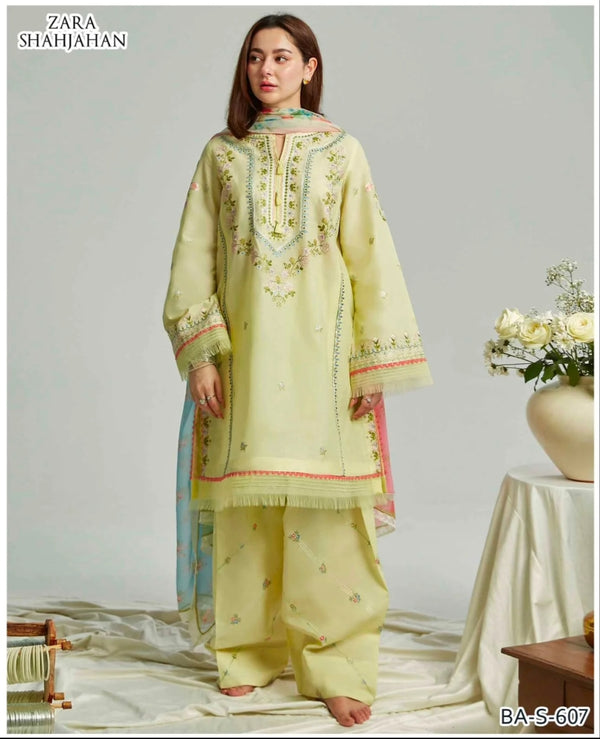 ZARA SHAHJHAN EMBROIDERY 3PCS